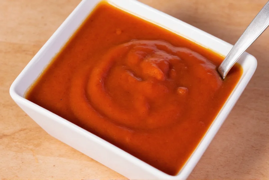 Sweet chili sauce being drizzled over Asian dish
