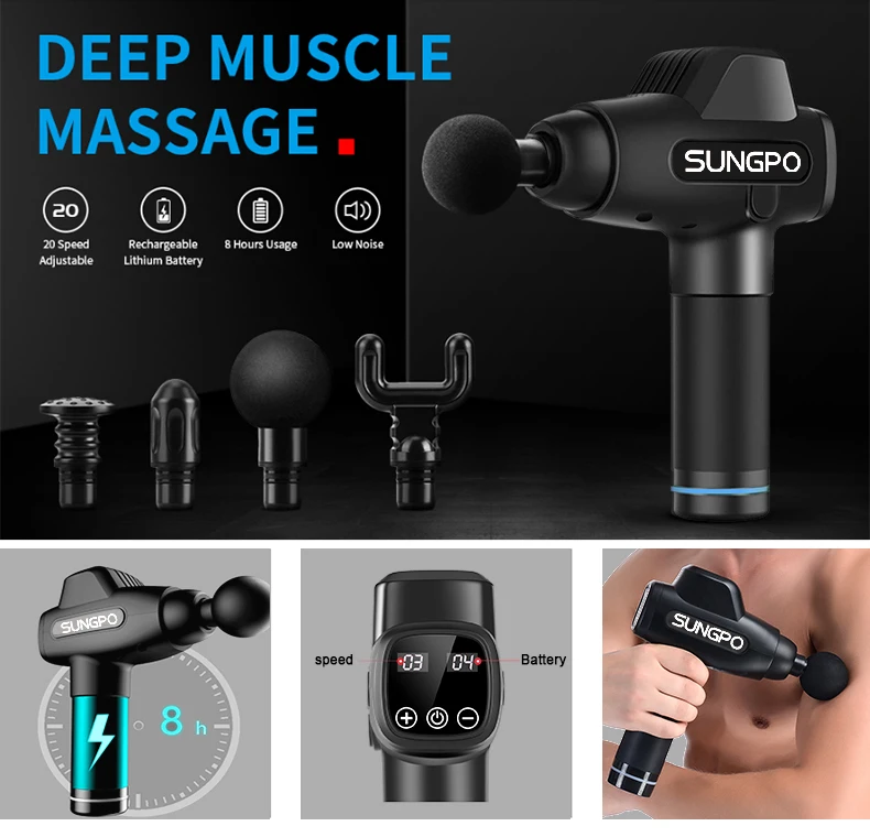 2020 Cordless Body Deep Tissue Vibration Muscle Massage Gun