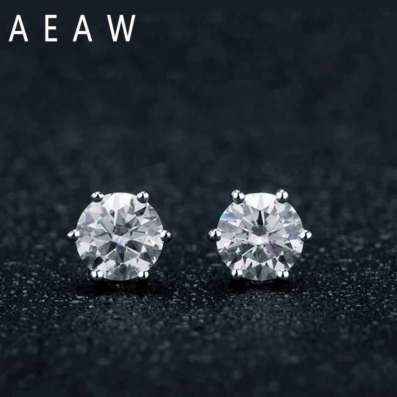 AEAW 0.5ct 1ctw Round Cut Mois
