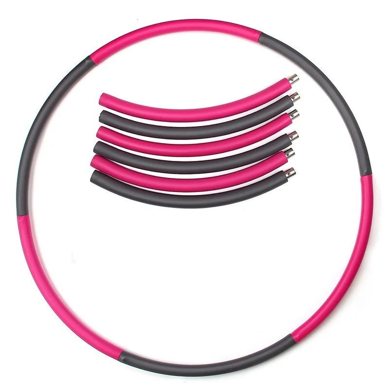 

cheap price weighted foam hoop colourful circle adjustable hula ring for gym fitness equipment, Red pink blue green