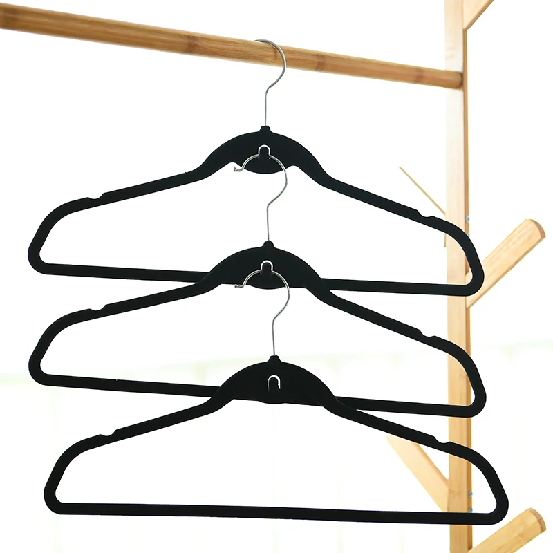 

Flocked Non Slip Black Space Saving Velvet Hangers 50 Pack Suit Coat Velvet Hanger