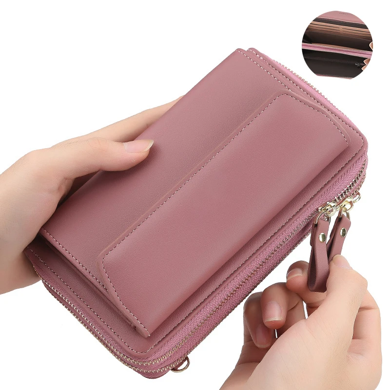 

women wallet pink pu cell phone purse bag purses and handbags, Customized color or red/green/baby blue/black/dark pink/pink