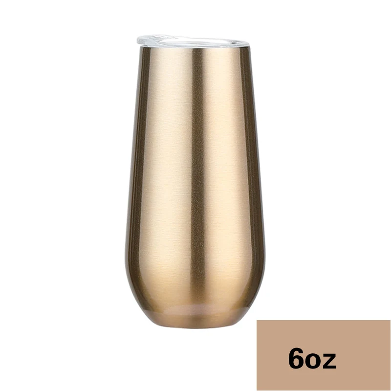 

6 oz Double Insulated Stemless Stainless Steel baby drinking bottles Champagne Flutes Wine Printed Tumbler