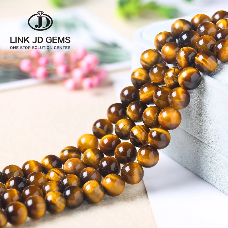 

Factory Price 6mm 8mm 10mm Brown Color Bulk Beads Round Loose Beads Natural Yellow Tiger Eye Beads for DIY Jewelry