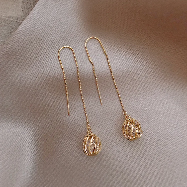 

fashion trendy real gold plated ball earring wires