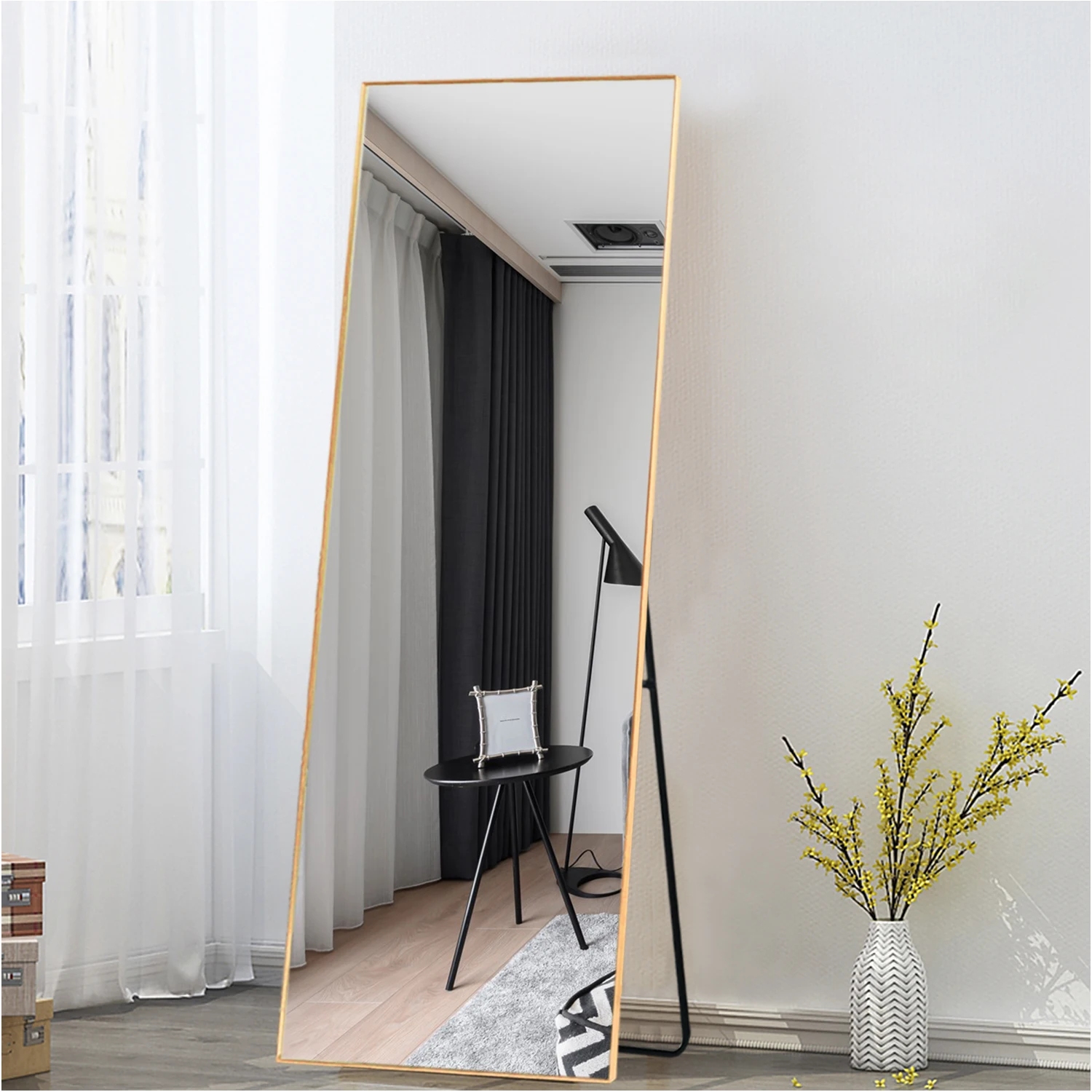 

Modern Large Aluminum Alloy Full-Length Mirror With Standing luxury mirror furniture