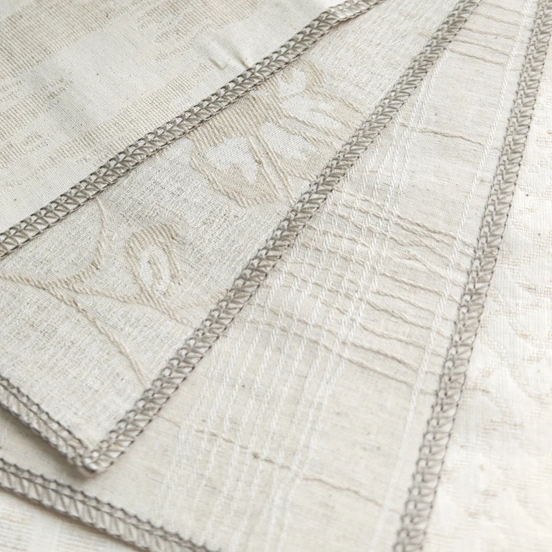 High Quality Linen Look Polyester Fabric for Home Decor Blackout Linen Curtain With Golden Accents Yarn Dyed Pattern Roll Packed