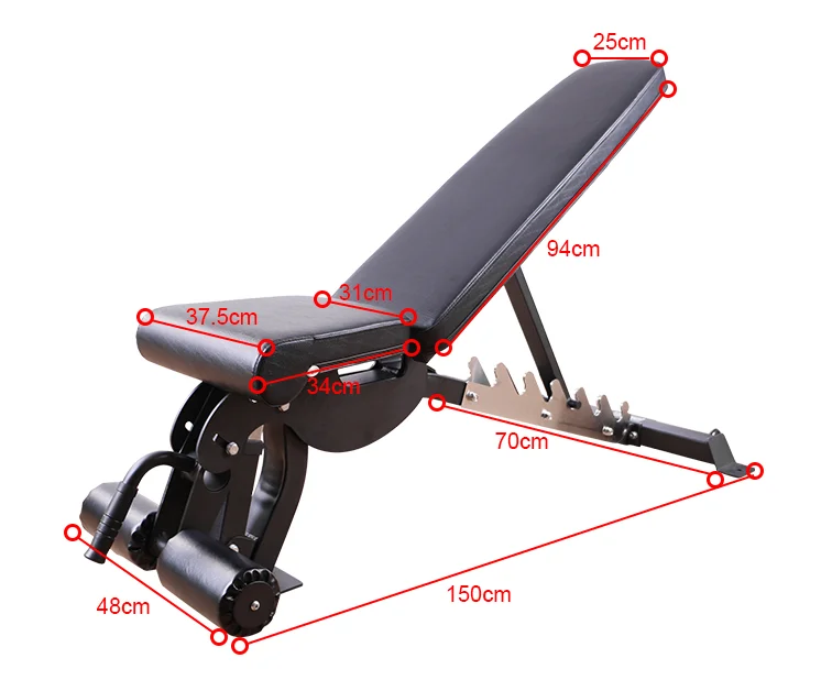 

Adjustable Gym Equipment Weight Bench, Black