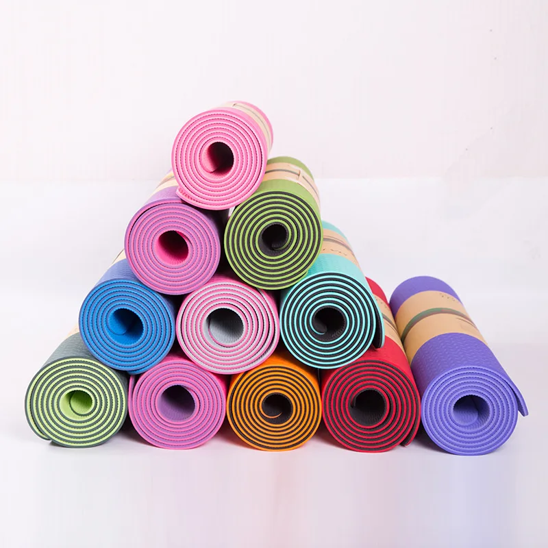 

Eco-friendly Yoga Mat Tpe Yoga Mat 8mm Logo Print On Demand Yoga Mats, 12 colors and customizable