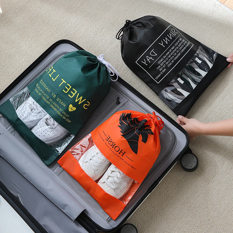 

Travel shoe storage bag household non-woven fabric drawstring dust bag for shoe clothes cosmetics