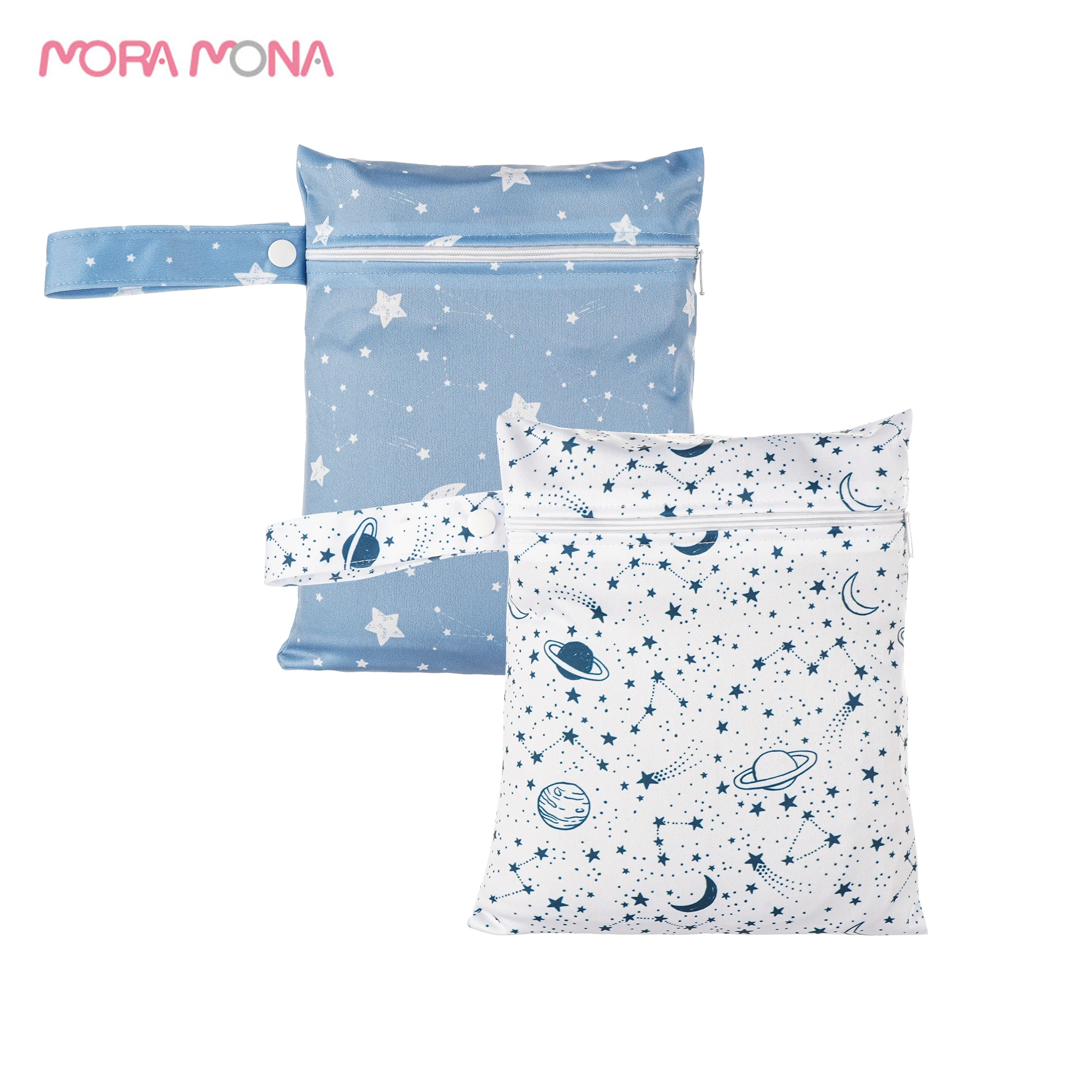 

Mora mona 2pcs Cloth Diaper Wet Dry Bags Waterproof Reusable Wet Bag For Sanitary Pads 18*25cm, As showing/custom