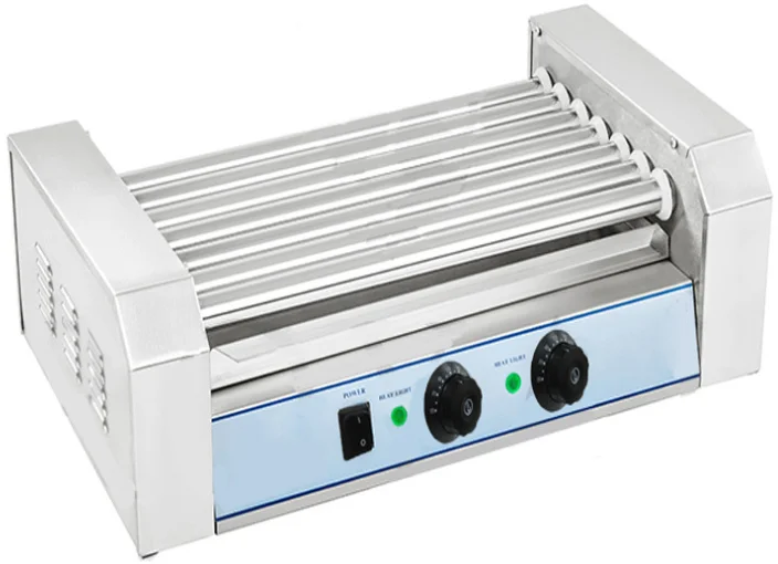 Commercial Sausage Food 7-Roller hot dog making machine stainless steel  hot dog roller and bun warmer manufacture