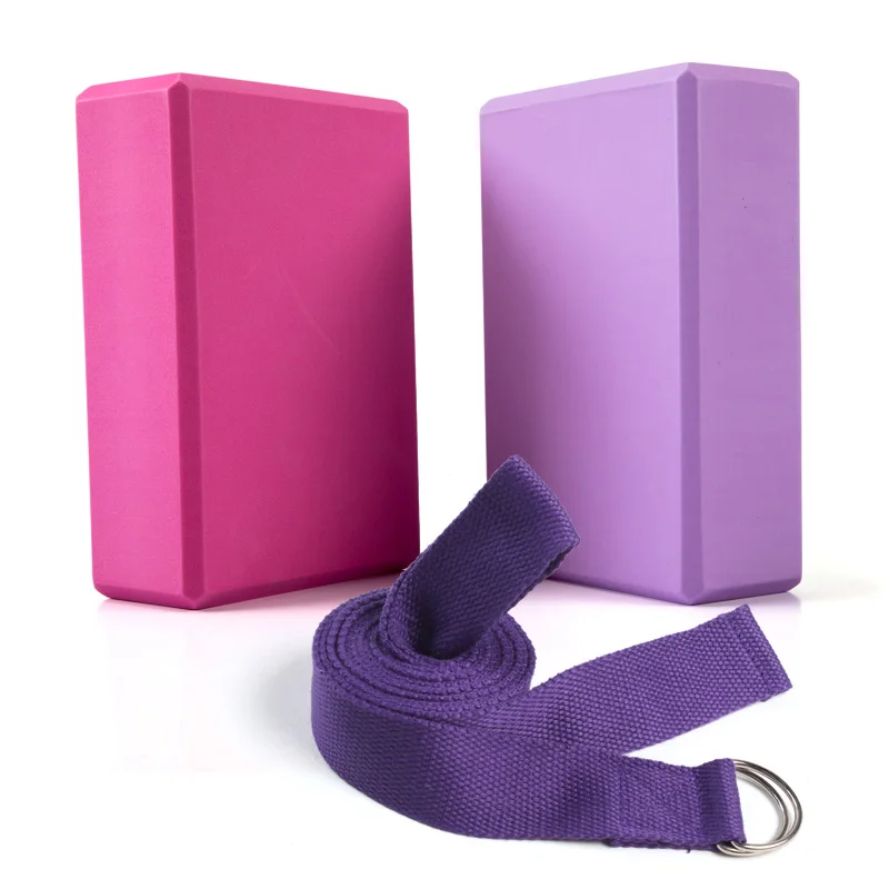 

Pilates Multi Color Cotton Stretch Strap EVA Yoga Block Set