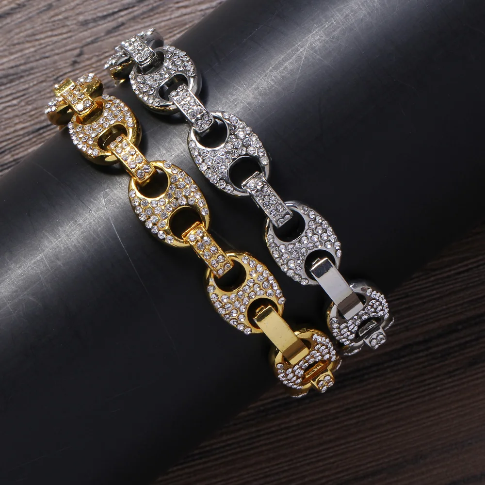 

AB006 Alloy bracelet Chain Hip Hop Iced out Cuban Chain Bling bling Jewelry