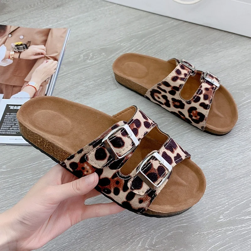 

2022 Summer Outdoor Slide Women Flip Flops Casual Slipper Leopard Bling Soft Slippers, Leopard,pink,green,blue
