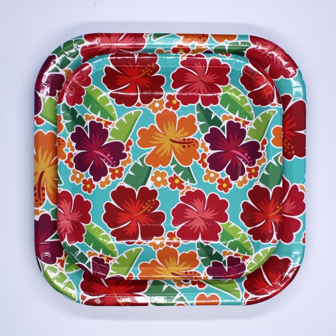 
disposable eco-friendly flower pattern paper cup paper tray paper towel set 