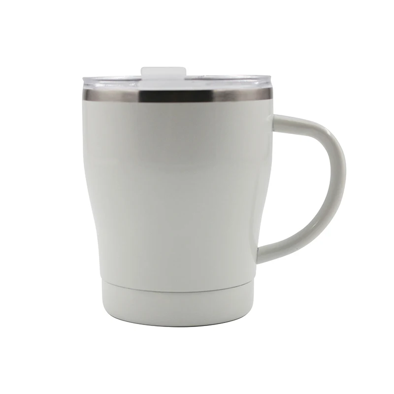 

10OZ Custom Logo Ceramic Paint Craft Inner Double-walled Stainless Steel Coffee Mug Insulated Cups With Handle