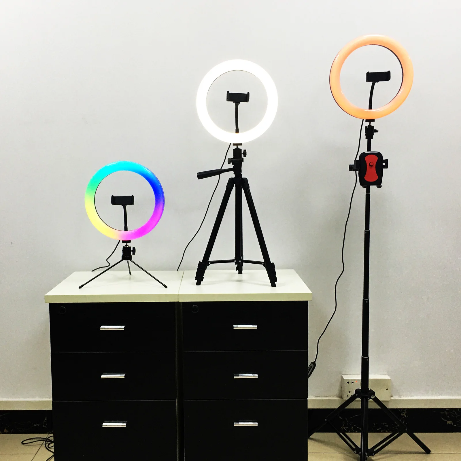 
Amazon 8inch 10.2inch Halo Table Usb Beauty Video Studio Photo Circle Lamp Dimmable Selfie Led Ring Light With Tripod Stand 