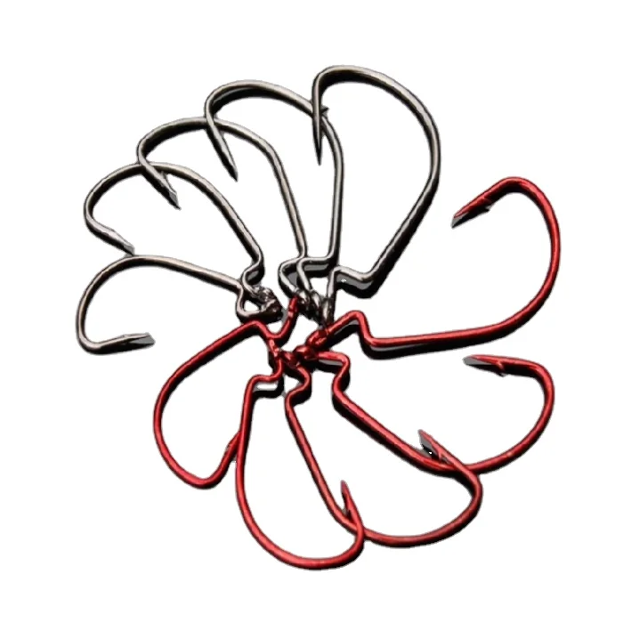 

TOPIND 100Pcs/Bag 7316 High Carbon Steel Hook Crank Hook with Barb, Black