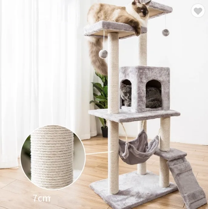 

cat tree Multi-Level Cat Tree Kittens Activity Tower with Scratching Posts Kitty Pet Play House, Grey