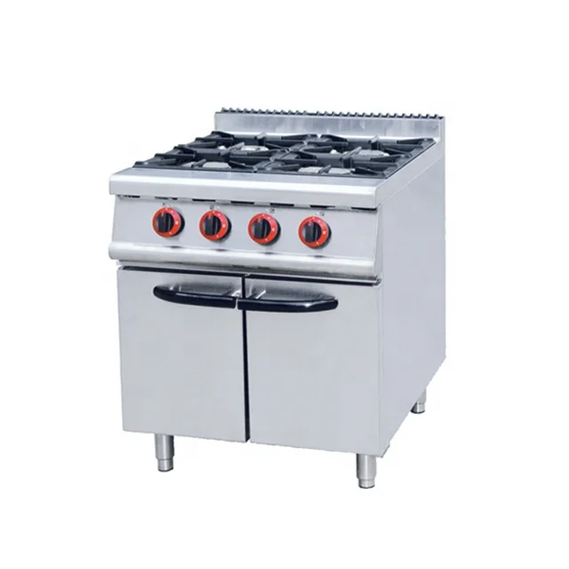 Stainless Steel 4 Burner Gas Standing Cooker Stove With Oven Commercial Gas Range With Gas