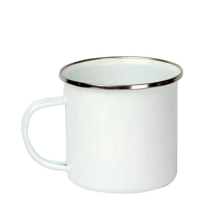 

custom white blank enamel metal camping sublimation cofffee mug for sublimation