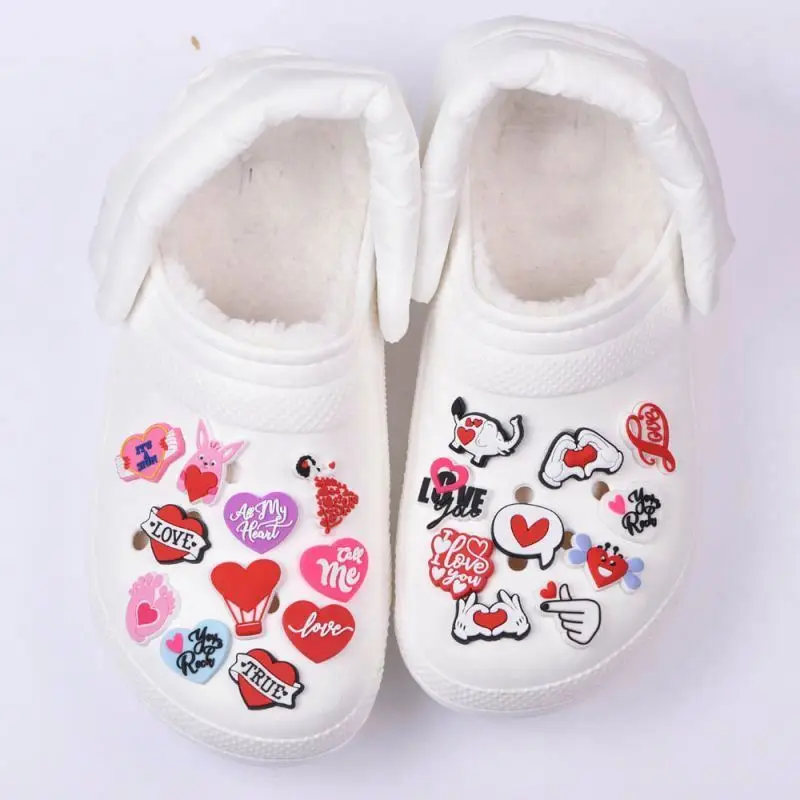 

Wholesale Custom Cheap 3D Soft Rubber PVC LOVE croc Charms for Kids, Customized