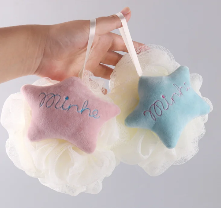 

New Designed OEM Service Wholesale Wash Star Baby Bath Sponge with Handle Body Shower Sponge, As pics
