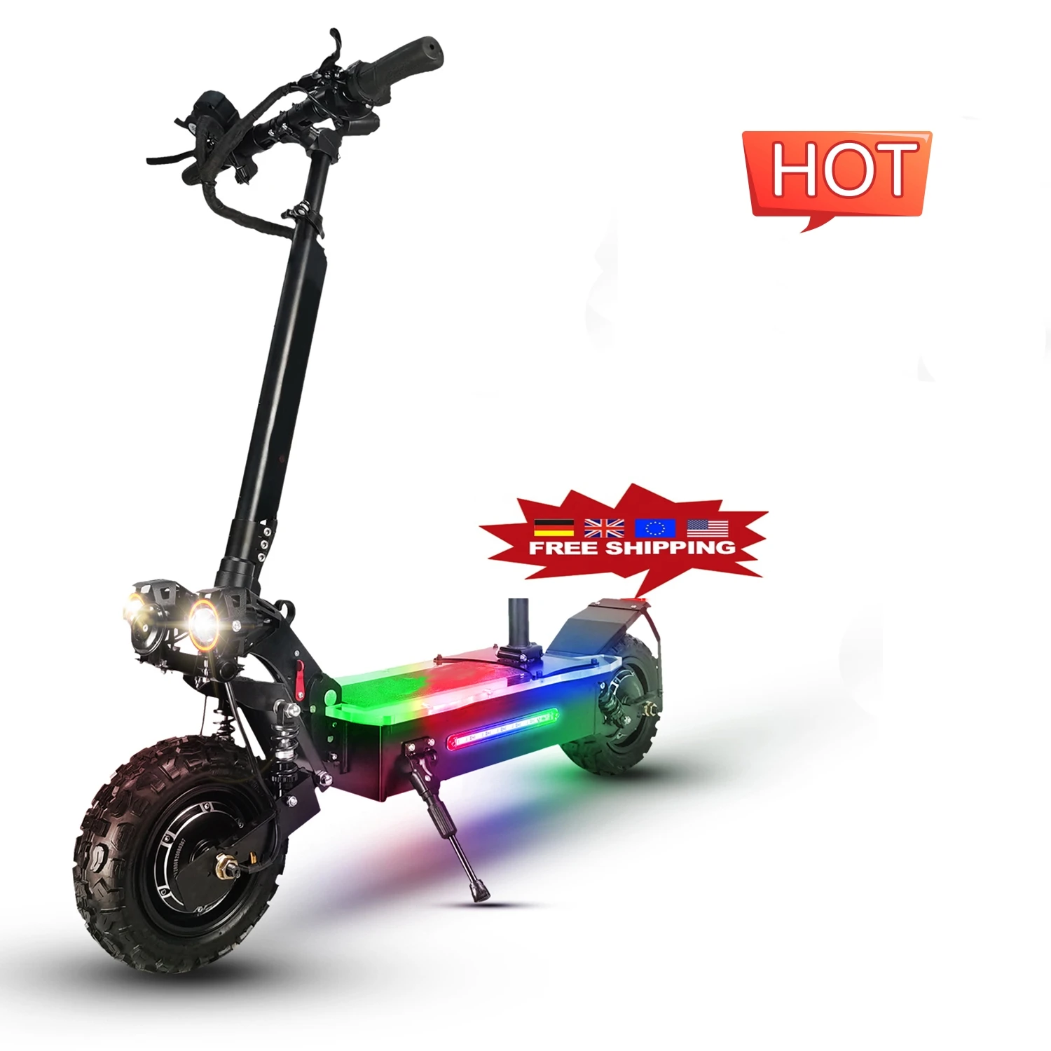 

Good quality rangs 60-80km 60v 5600w 27ah 11 inch off road wheels electric scooter dual motor with seat for adults