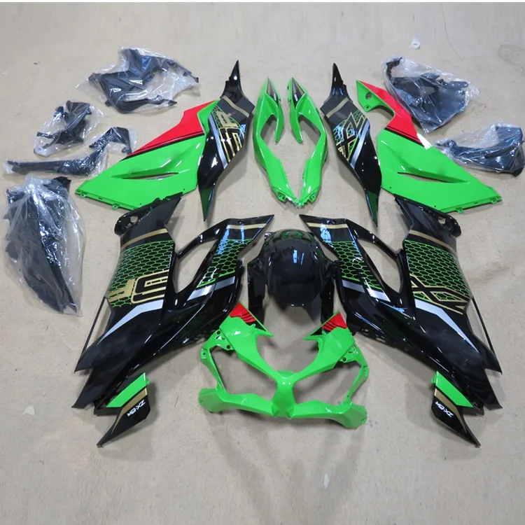 

2021 WHSC Motorcycle Kit Fairing For KAWASAKI ZX 636 2019-2020 paint black green color bodywork Fairing kit, Pictures shown