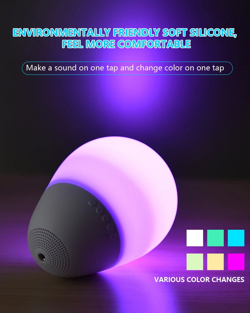 Relieve stress smart led touch lamp portable bluetooth wireless speaker for play - ANKUX.COM