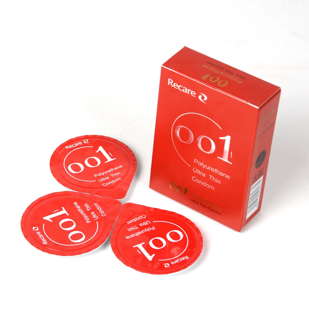

3pcs / box popular male ultra-thin best non latex polyurethane condom 0.01