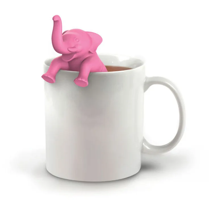 

Pink elephant animal shape silicone tea egg strainer infuser ball with BPA free, Available for panton colores