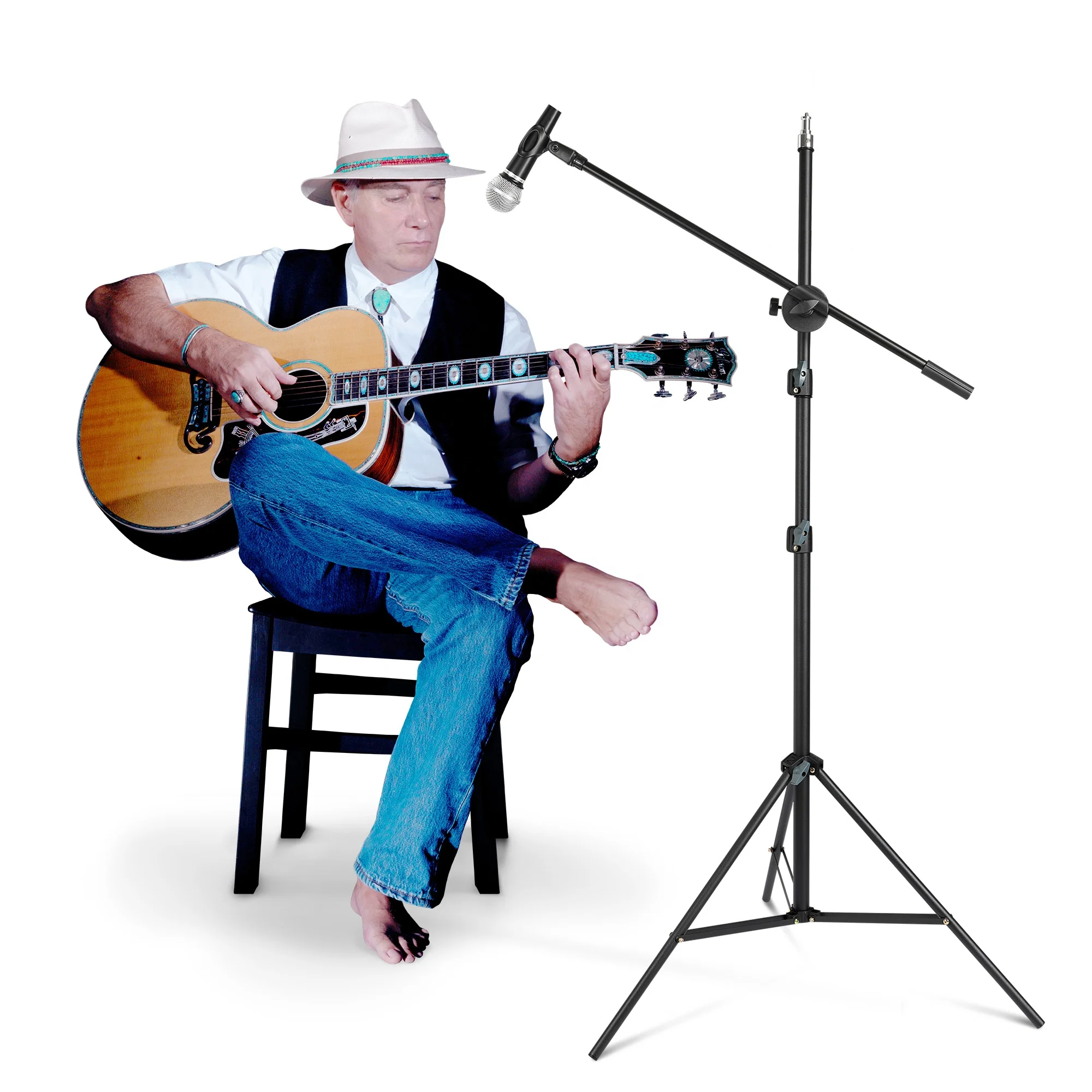 

Factory musical accessories metal phone stand live streaming stand Foldable mic stand