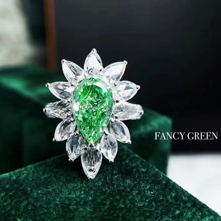 

Sgarit Gemstone Jewelry Manufacturer Custom Jewelry Luxury 2.200Ct Green Moissanite Jewellery Ring Pendant 14K Gold Jewelry