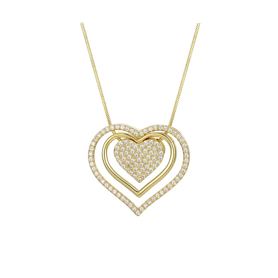 

YMnecklace-01267 xuping jewelry Fashion Heart-shaped Diamond 14K Gold Plated Sweater Chain Mother's Day Necklace