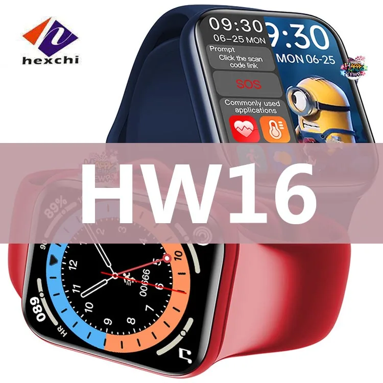 

Smartwatch HW16 44mm 1.72inch Full Screen BT Call Music Play Smart Watch For Android Smart Phone PK HW22 W26 HW12 FK78 T500