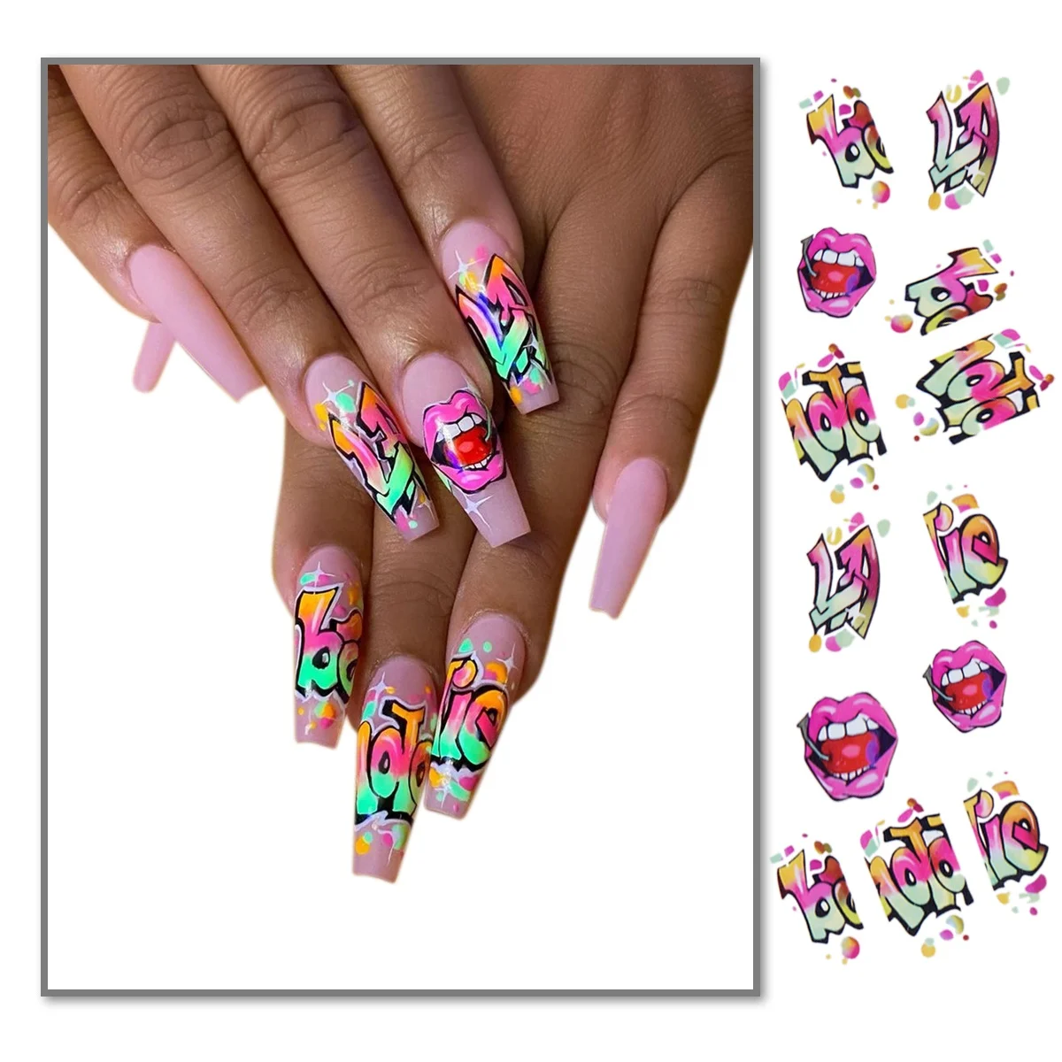 

Hot Girl nail Dsecal Sphototherapy 3d Nail Art DIY DecorationDG