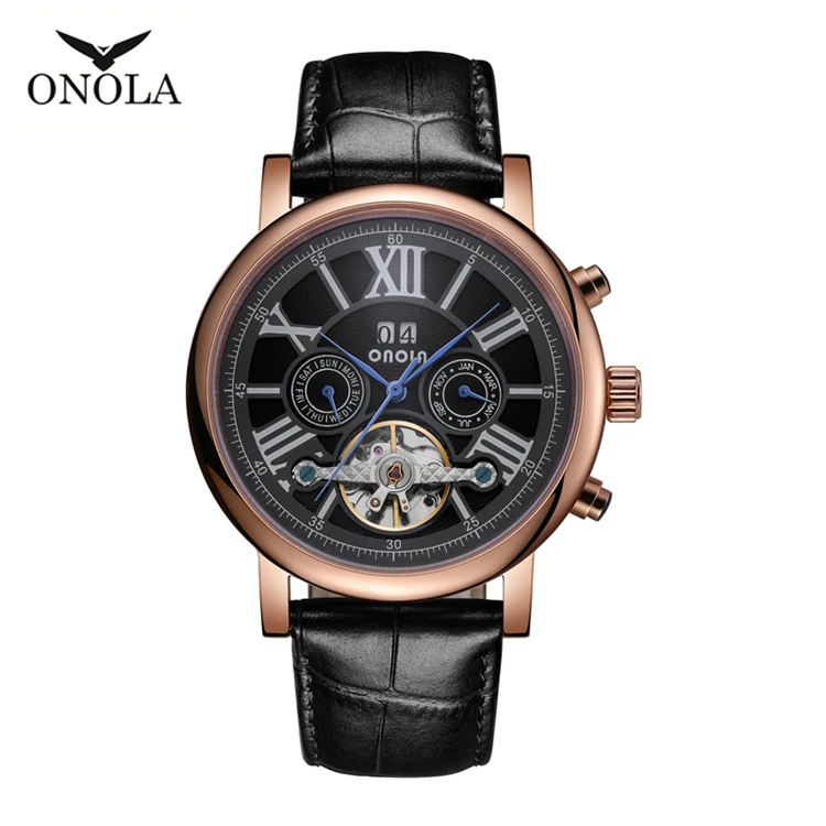 

ONOLA 6803 Automatic Mechanical Watch Men Luxury Brand High Quality Fashion Casual Classy Watches Leather Belt Horloges Mannen