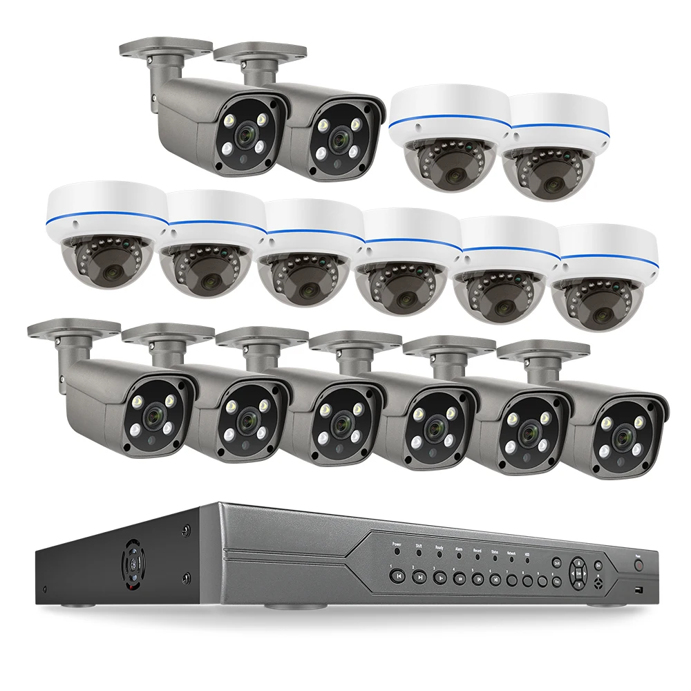 

16CH NVR Full Color 5MP Poe CCTV Camera Motion Detection High Security System NVR Kit