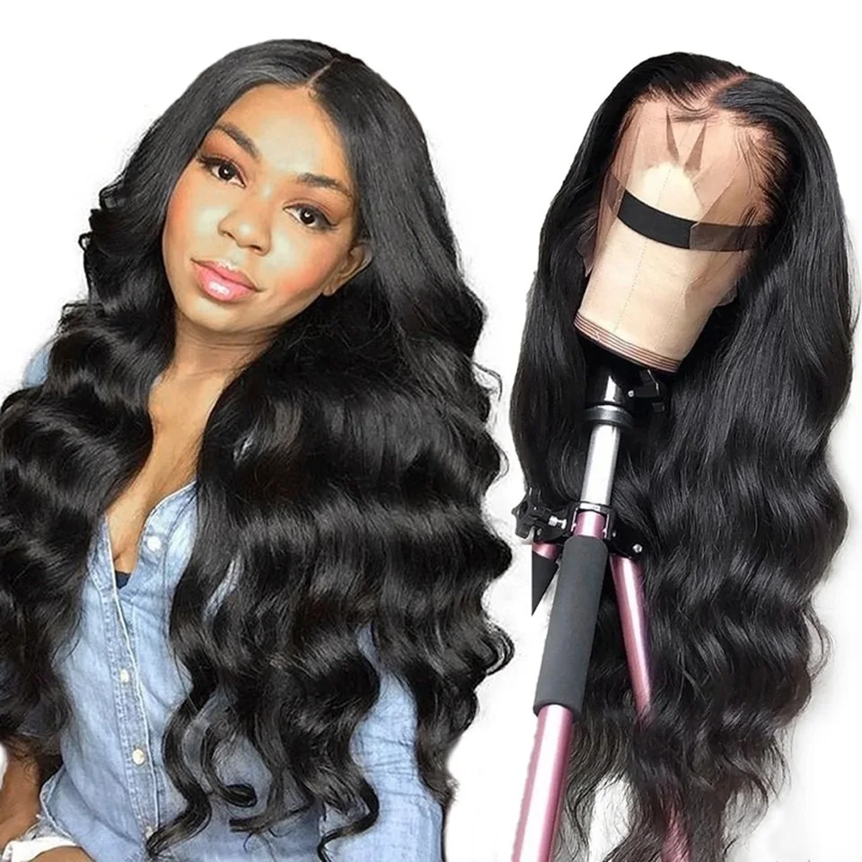 

Super Thin Transparent HD Lace Natural Black 100 Virgin Pre Plucked Raw Mink Human Hair Frontal Glueless Wigs Lacefront