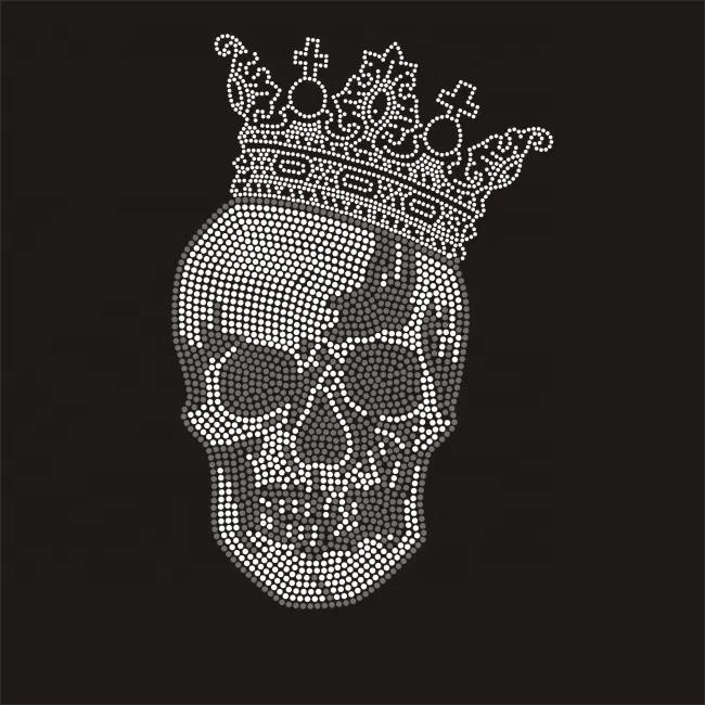 

Skull hotfix rhinestone transfer design for t shirt, As your requirements