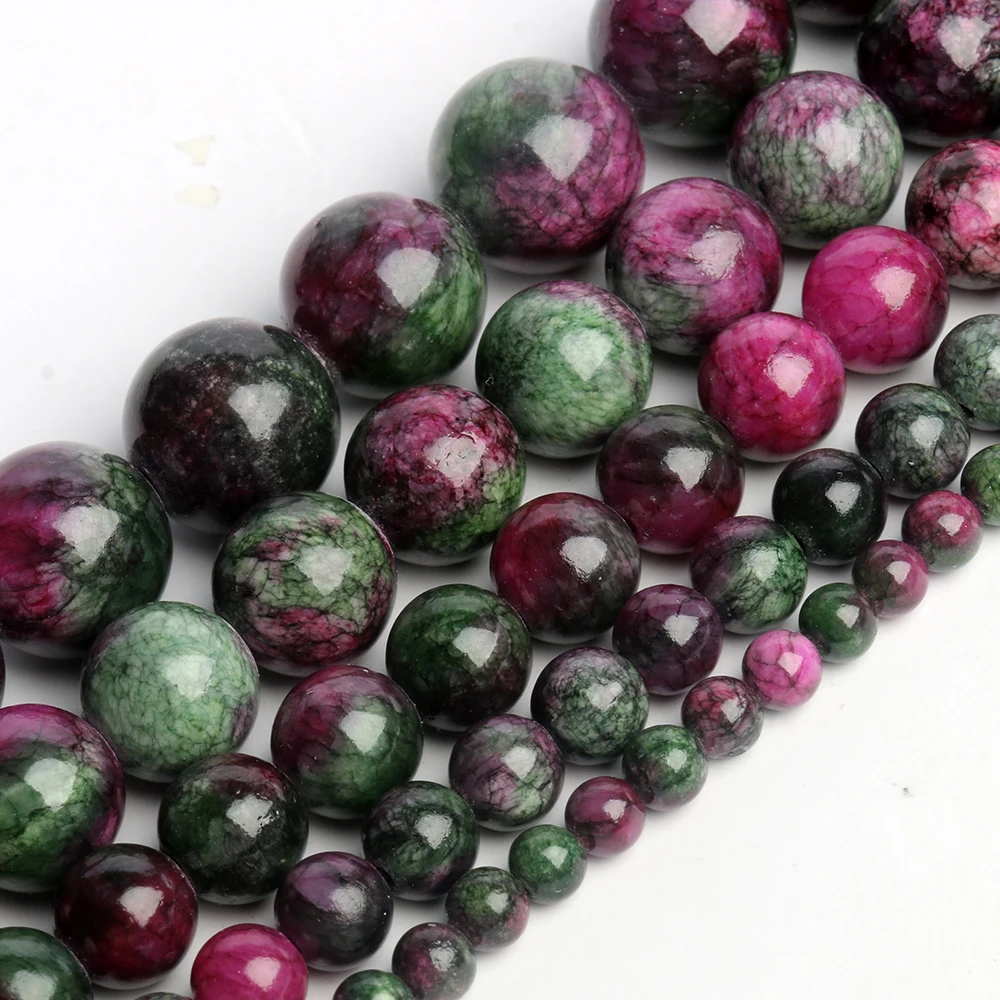 

Hot Sale 4/6/8/10/12 Mixed Color Tourmaline Persian Jades Chalcedony Stone Beads for Jewelry Diy Bracelet