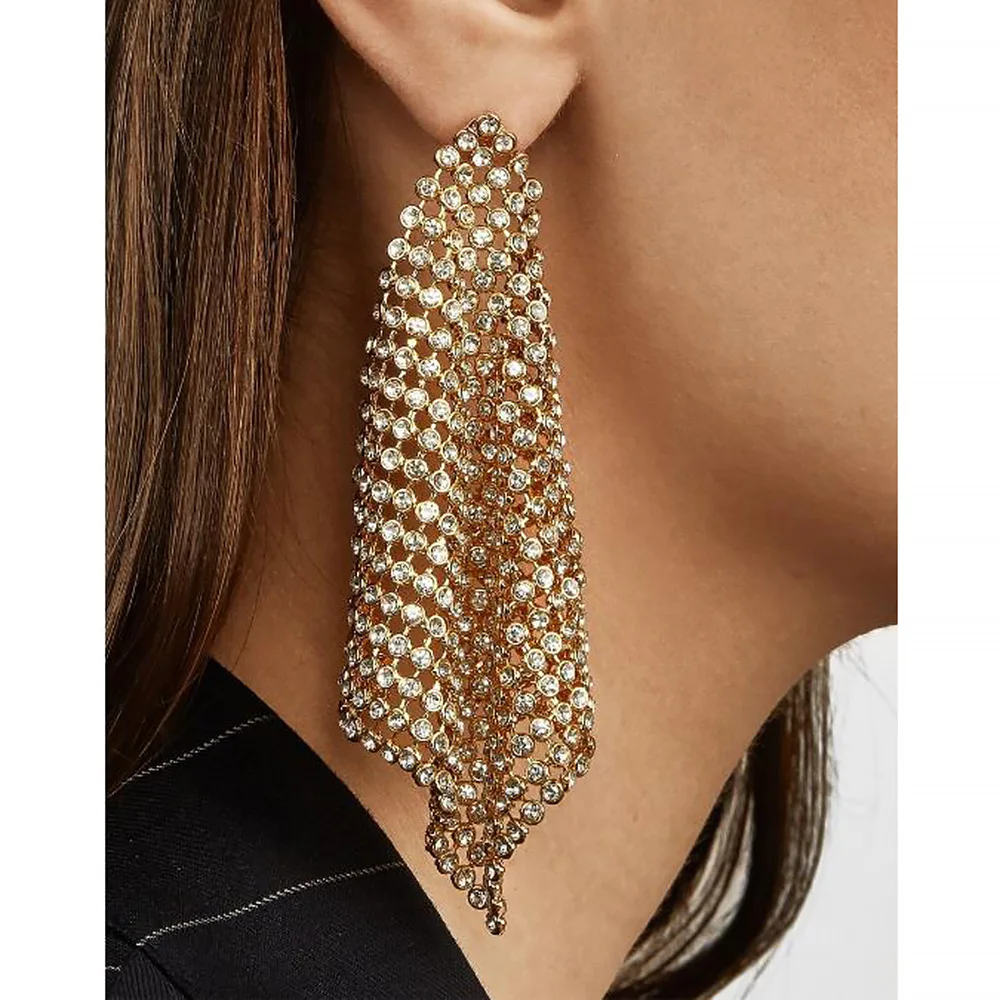 

Ding yi New alloy dimonds hollow earrings fashion geometric rhombus personality earrings for women 2021, Colorful