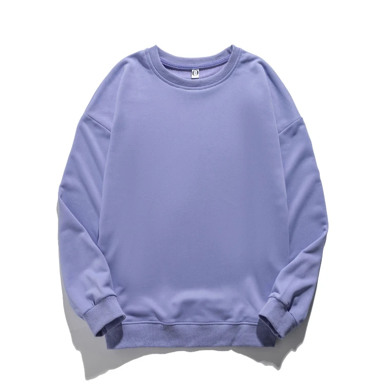 

Blank Cotton Women Sweatshirt Crew Neck Solid Color Logo Printing Embroidery Pullover Sweatshirt, Customized color