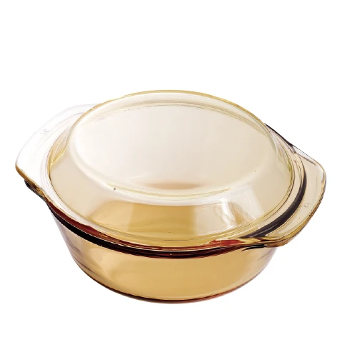 

Heat Resistant Borosilicate Glass Cooking Pot Cookware Glass CASSEROLE, Amber