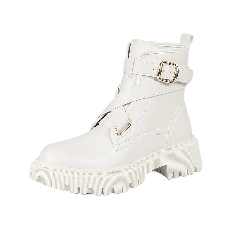 

Wholesale New Arrival Women PU Leather Ankle Boots Shoes Cross Straps Rubber Booties, Black,brown,leopard print