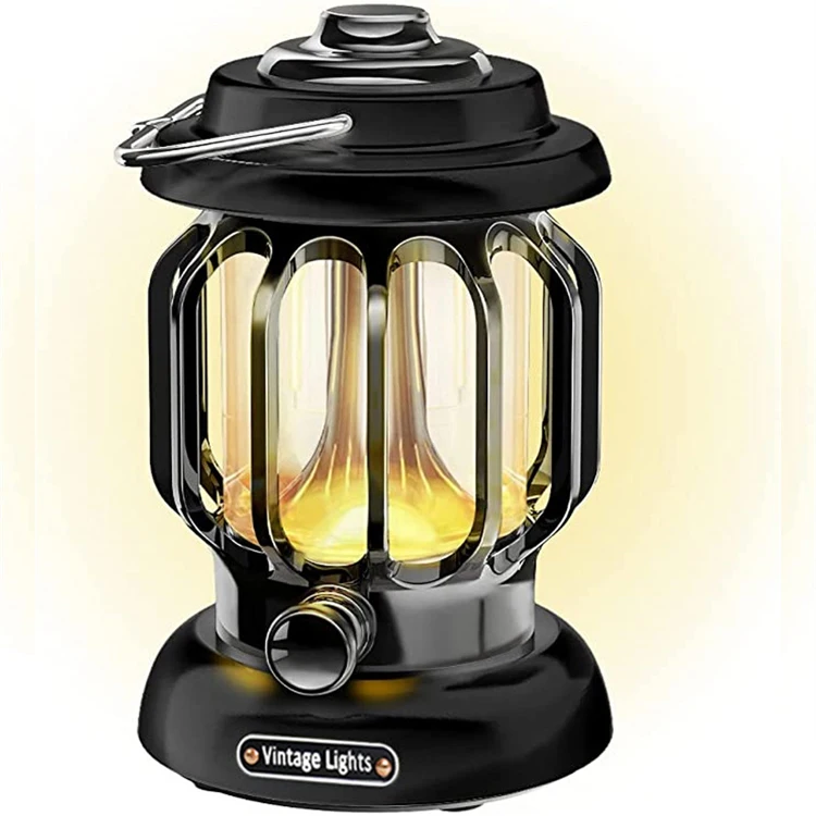 

Portable Waterproof Outdoor Camping Tent Light Rechargeable Retro Metal Camp Lantern