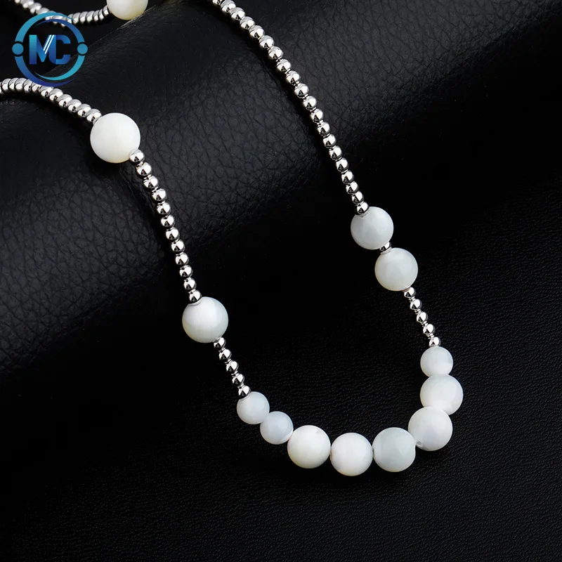 

2021 New Arrival Fashion Design Hip Hop Natural Pearl Bead Chain Necklace