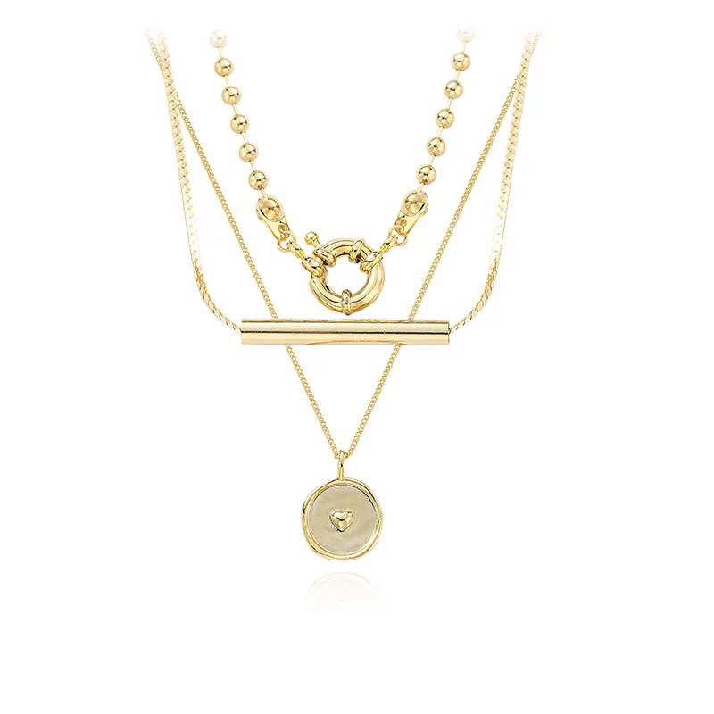 

Jachon Simple versatile pendant clavicle chain multi-layer necklace, As picture